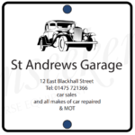 St Andrews Garage web panel