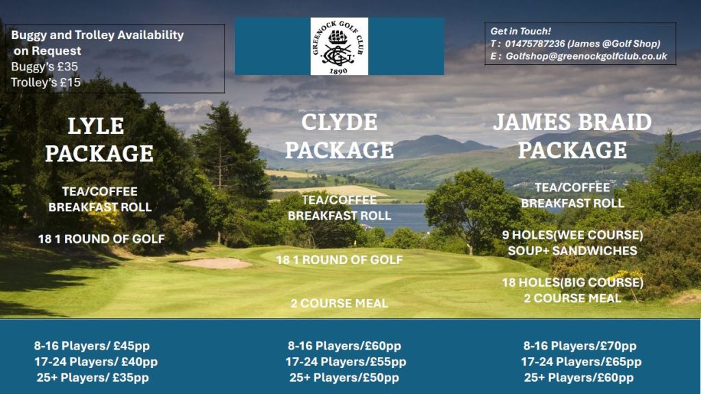 Greenock Golf Club Visiting Party Package Deals