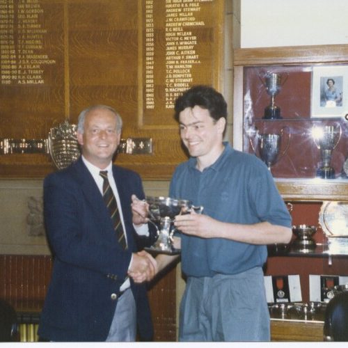 Gents Champion CM Rae with Cpt AS Millar 1992